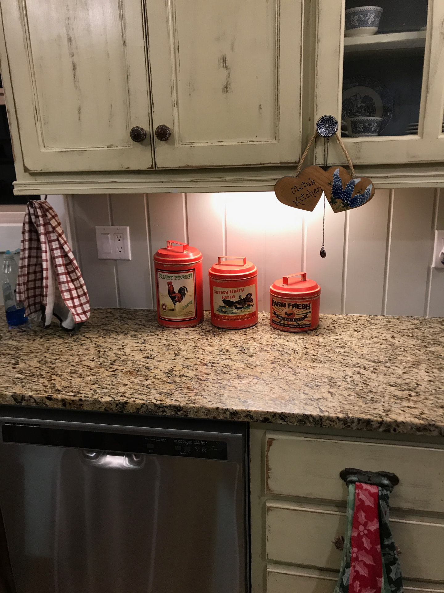 Existing kitchen counter area before custom cabinetry remodel